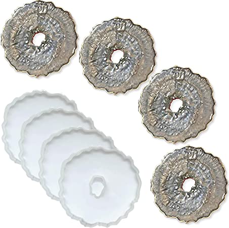 Resin coaster molds round - wavy 4τεμ. - Decofrog - Art Materials